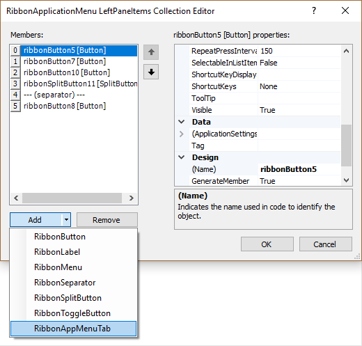 Collection Editors Left Pane